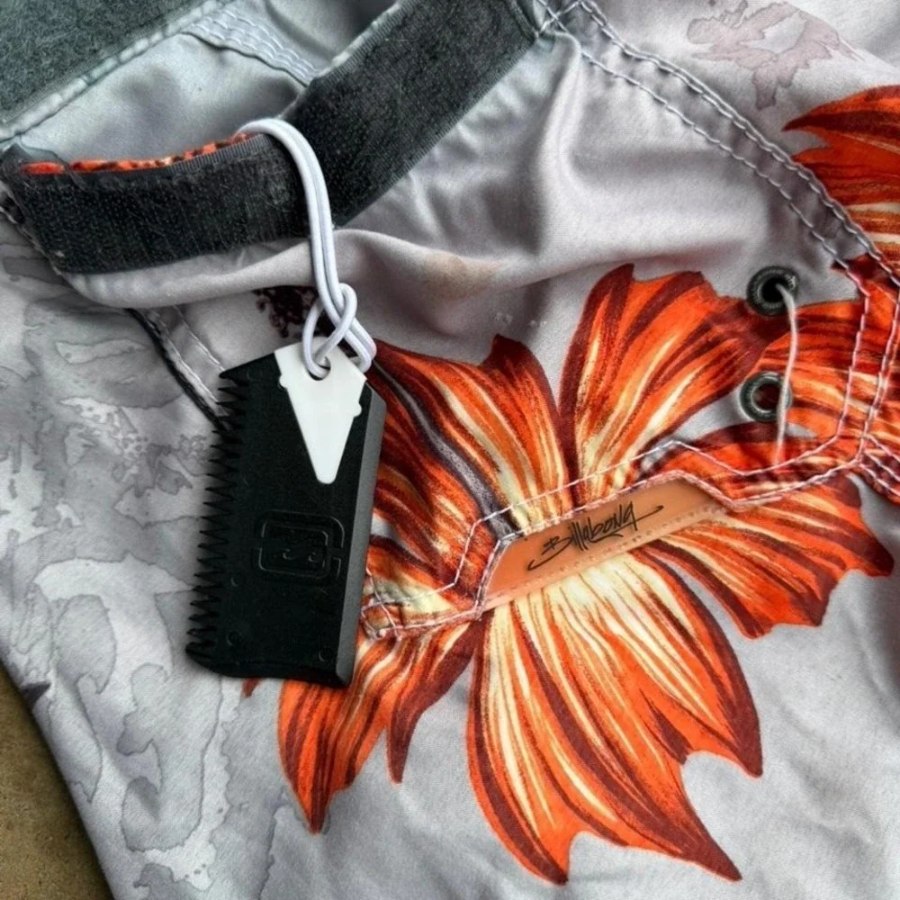 Vintage Y2K Orange grey billabong floral swim trunks size 32